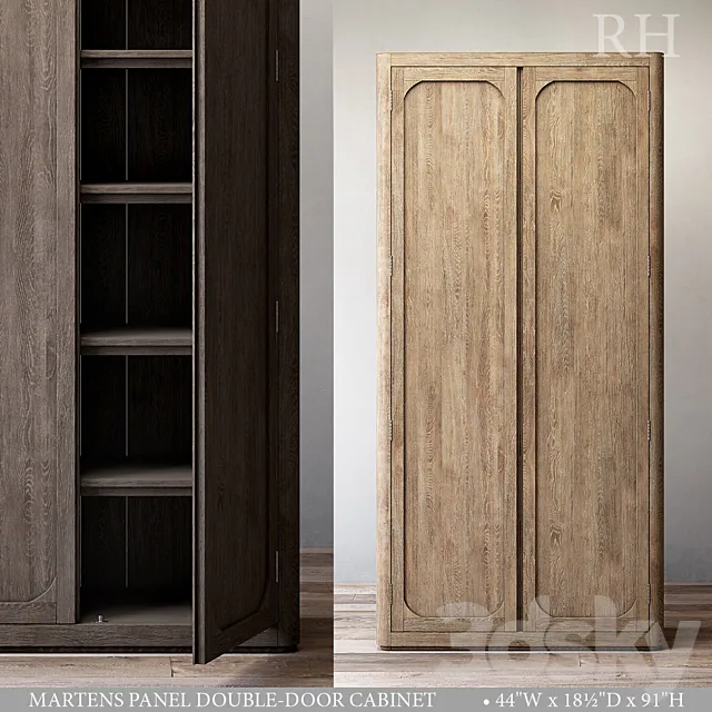 MARTENS PANEL DOUBLE-DOOR CABINET 3D Model