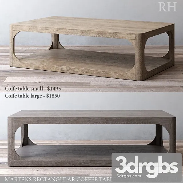 Martens Rectangular Coffee Table 3D Model Download