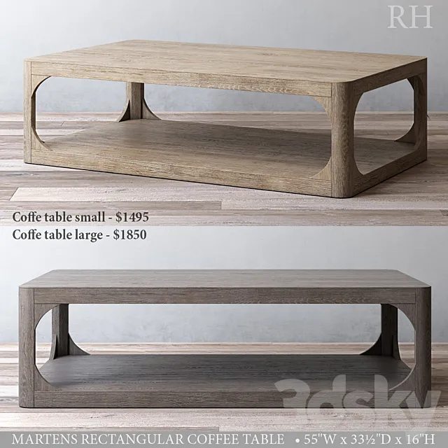 MARTENS RECTANGULAR COFFEE TABLE 3D Model