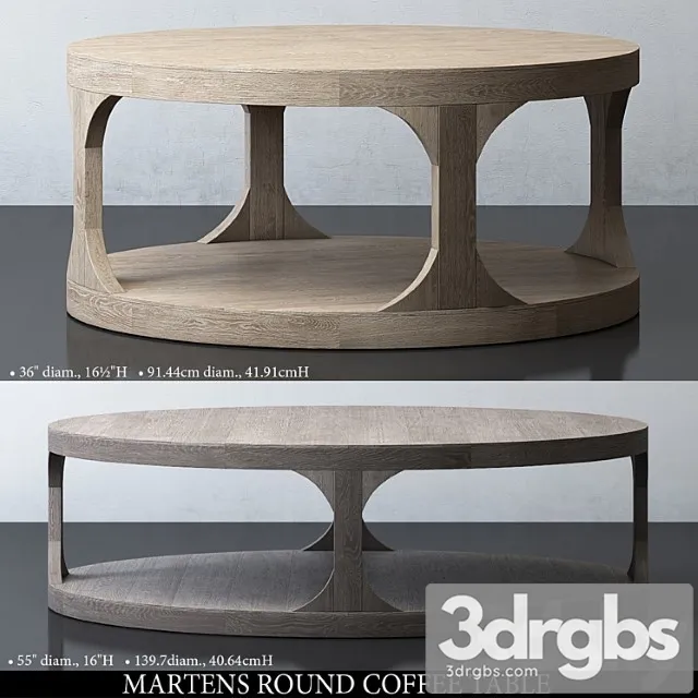 Martens round coffee table 2 3D Model Download