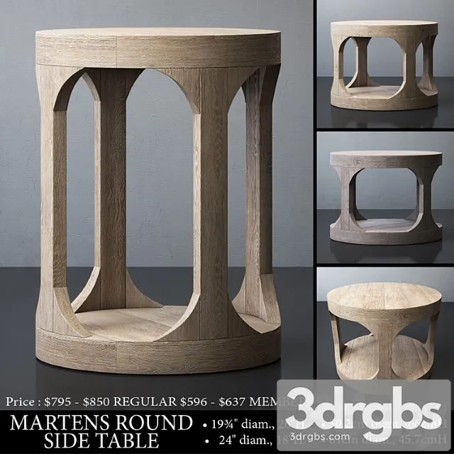 Martens round side table 2 3D Model Download
