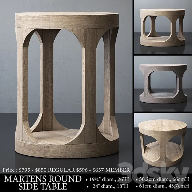 MARTENS ROUND SIDE TABLE 3D Model MARTENS ROUND SIDE TABLE 3D Model