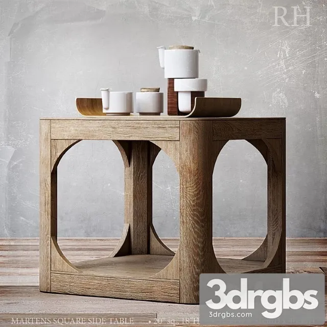 Martens Square Side Table 20sq 3D Model Download