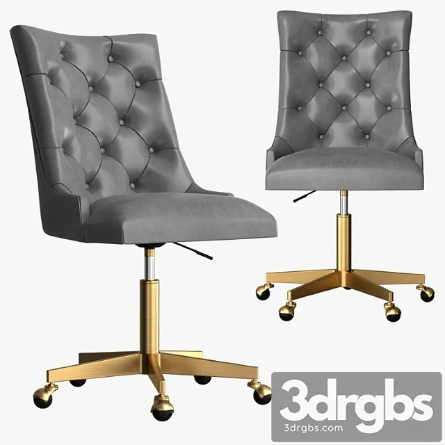 Martine Adjustable Leather Desk Chair 3D Model Download