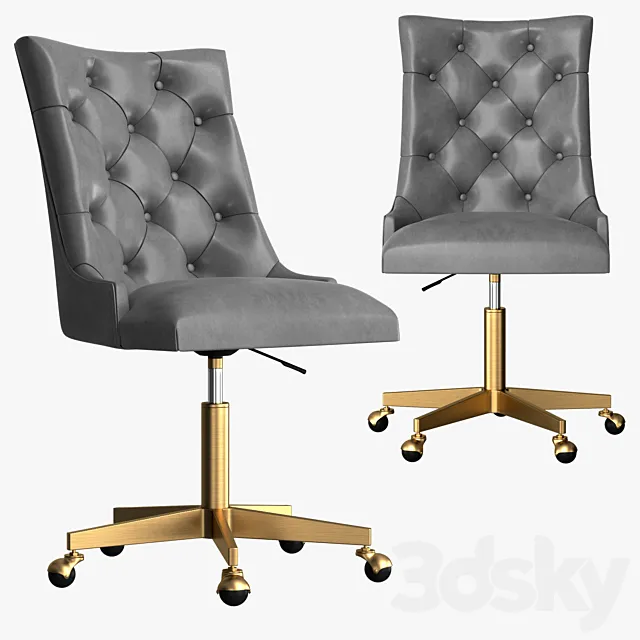 MARTINE ADJUSTABLE LEATHER DESK CHAIR 3D Model MARTINE ADJUSTABLE LEATHER DESK CHAIR 3D Model