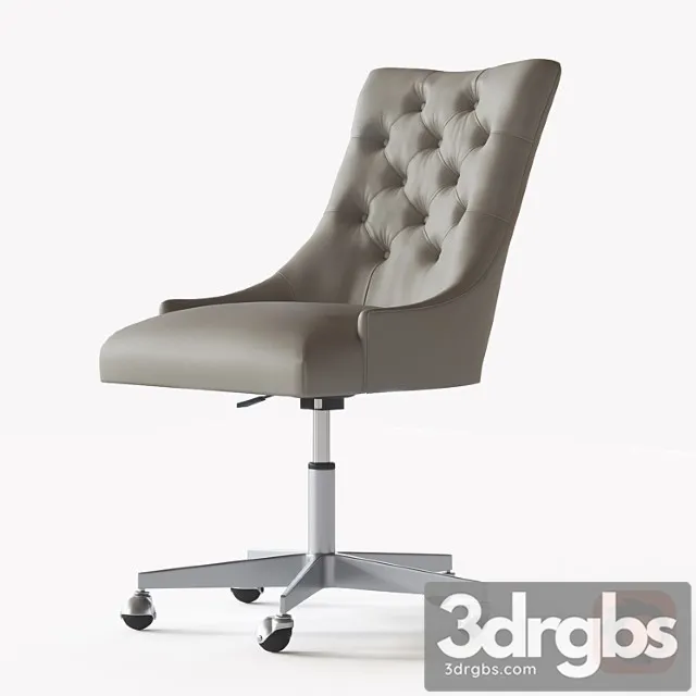 Martine adjustable leather desk chair – pewter 2 3D Model Download