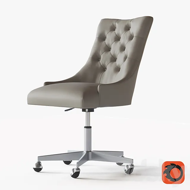 MARTINE ADJUSTABLE LEATHER DESK CHAIR – PEWTER 3D Model MARTINE ADJUSTABLE LEATHER DESK CHAIR – PEWTER 3D Model