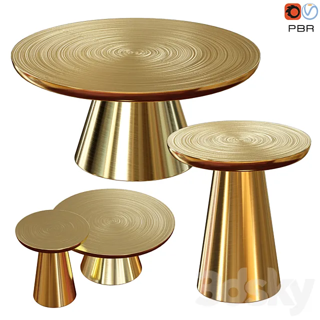 Martini Collection Gold coffe table 3DModel