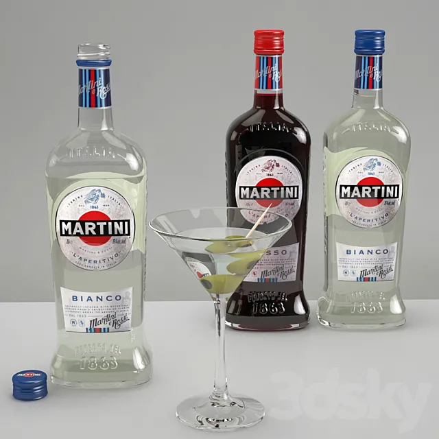 Martini Set 3D Model