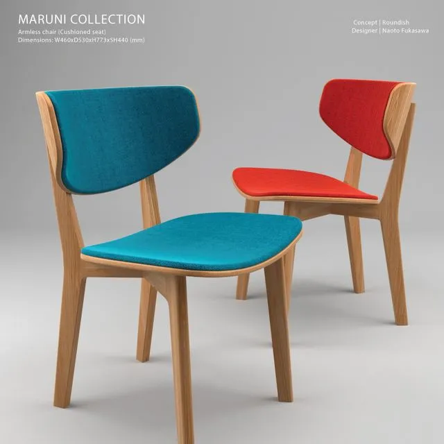 Maruni Armless Chair 3D Model