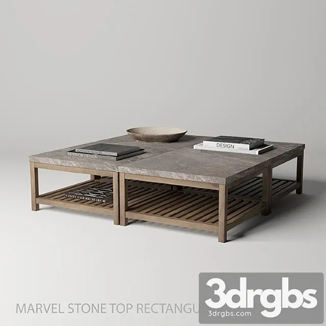 Marvel stone top rectangular coffee table 2 3D Model Download