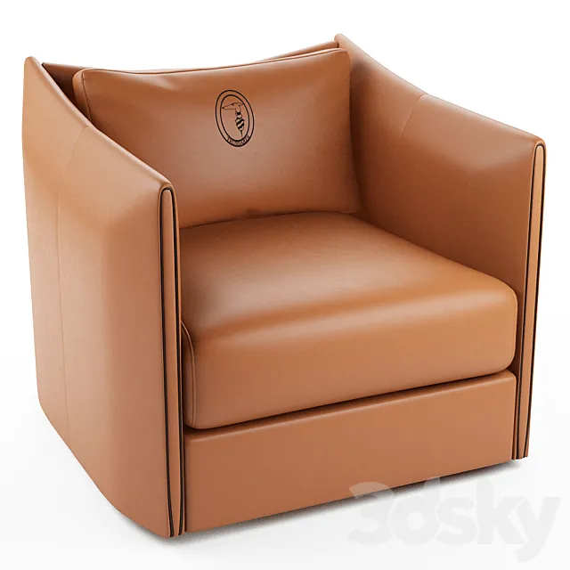 Maryl leather armchair 3D Model