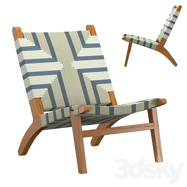 Masaya Lounge Chair Barks Pattern 3D Model Masaya Lounge Chair Barks Pattern 3D Model