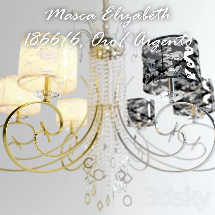 Masca Elizabeth Oro \/ Argento 1188\/6 3D Model Masca Elizabeth Oro \/ Argento 1188\/6 3D Model