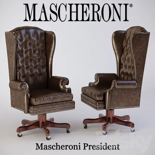 Mascheroni President Armchair 3D Model Mascheroni President Armchair 3D Model
