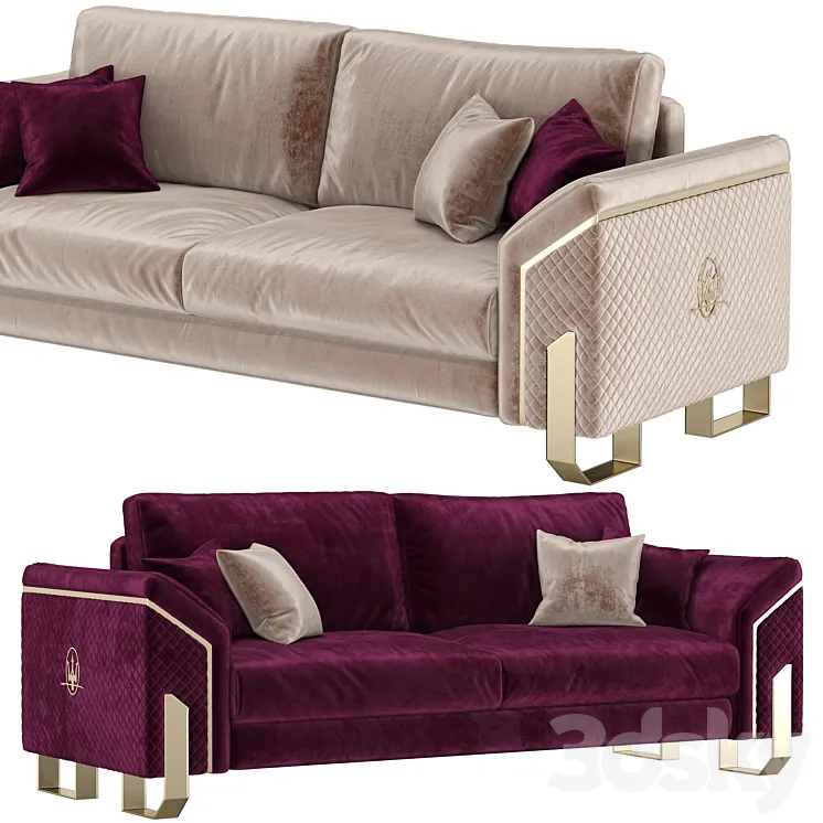 Maserati 3 Seater Sofa 3D Model Free Download