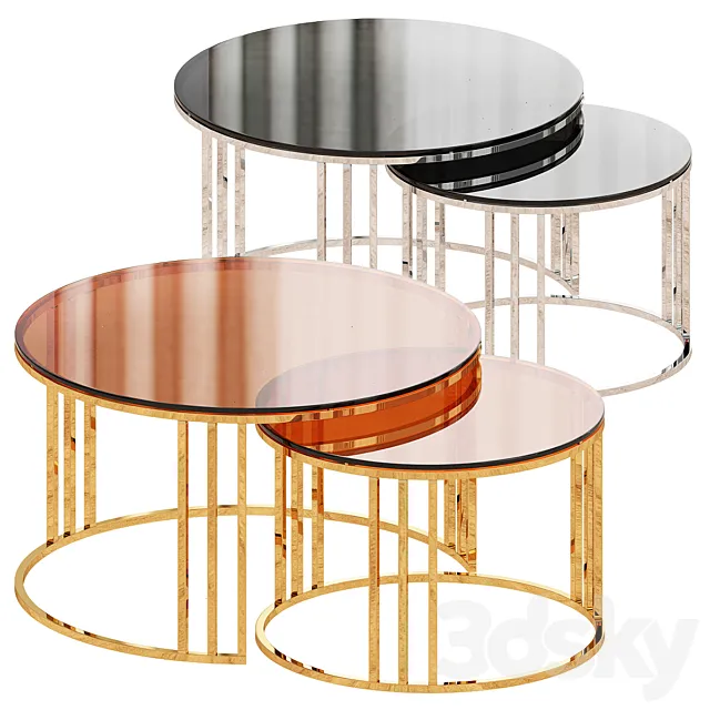 Mashpee 2 Piece Coffee Table Set 3D Model