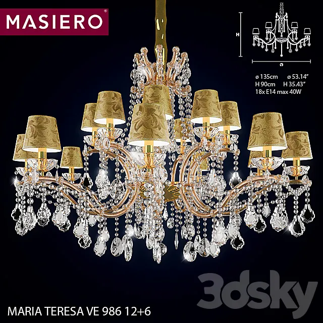 Masiero ottocento ve 986 12 + 6 3DModel Masiero ottocento ve 986 12 + 6 3DModel