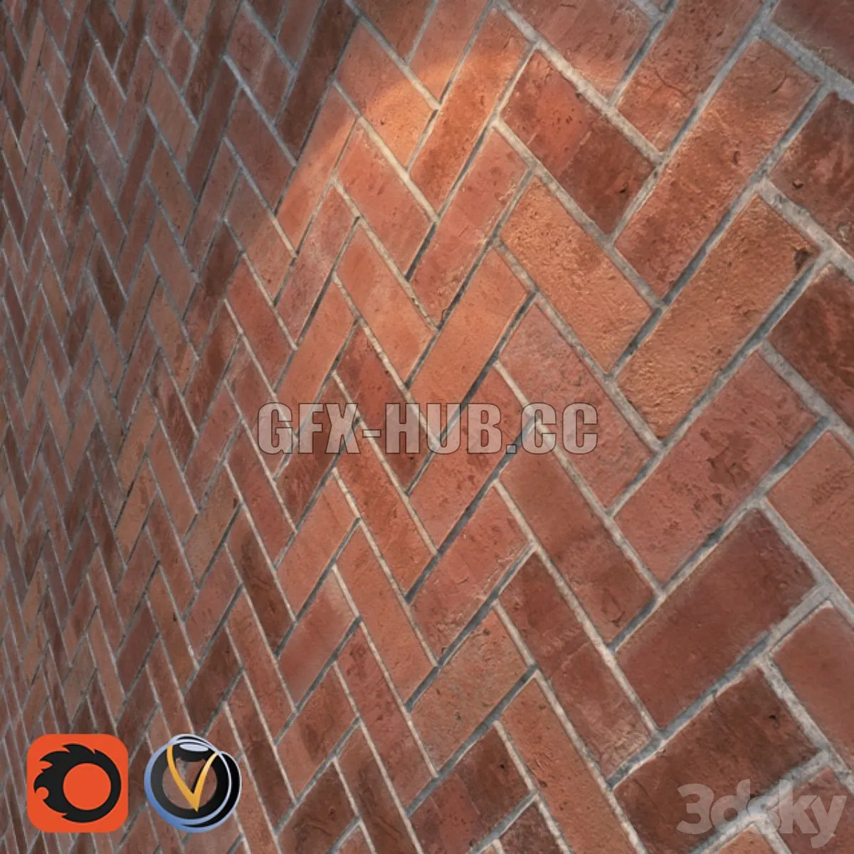 Masonry herringbone 3D Model Masonry herringbone 3D Model