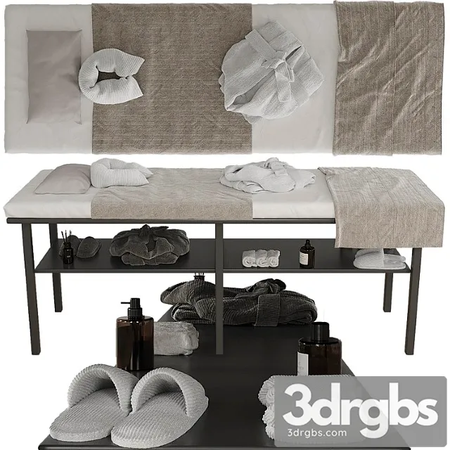 Massage Table With Decor 2 3D Model Download