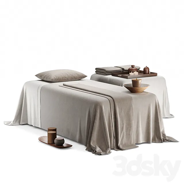 Massage table with decorative filling 3D Model
