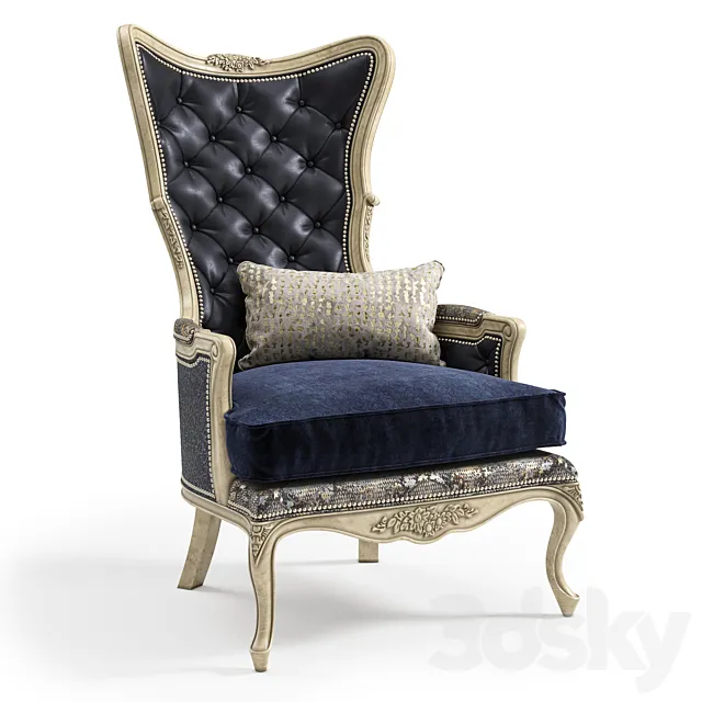 Massoud: Celeste Leather Wing Chair 3DModel
