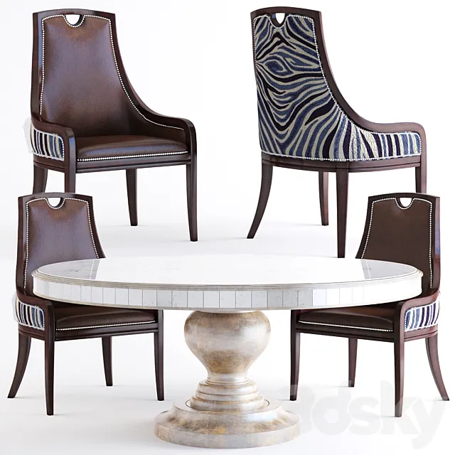 Massoud – Markham Leather Dining Chair 3D Model