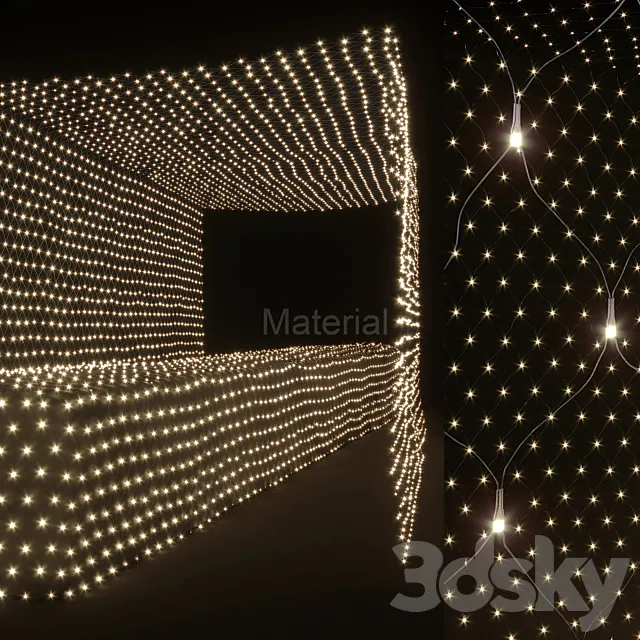 Material garland grid 3D Model Material garland grid 3D Model