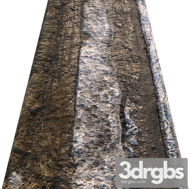 Material of Dirt Spring Road With Snow 01 3D Model Download