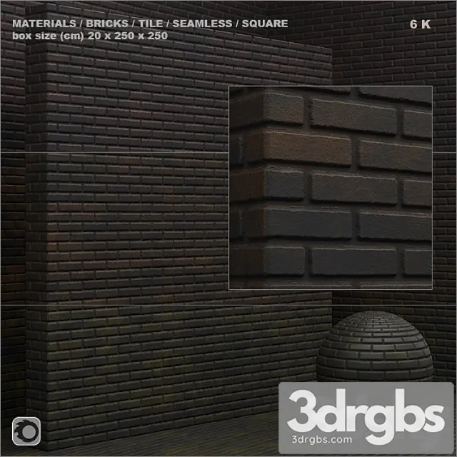 Material (seamless) – brick tile set 5 3D Model Download