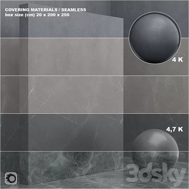 Material (seamless) – coating marble plaster – set 55 3D Model