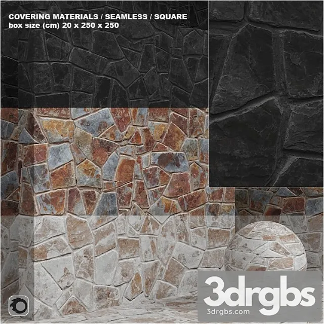 Material Seamless Kamen Masonry Set 11 3D Model Download