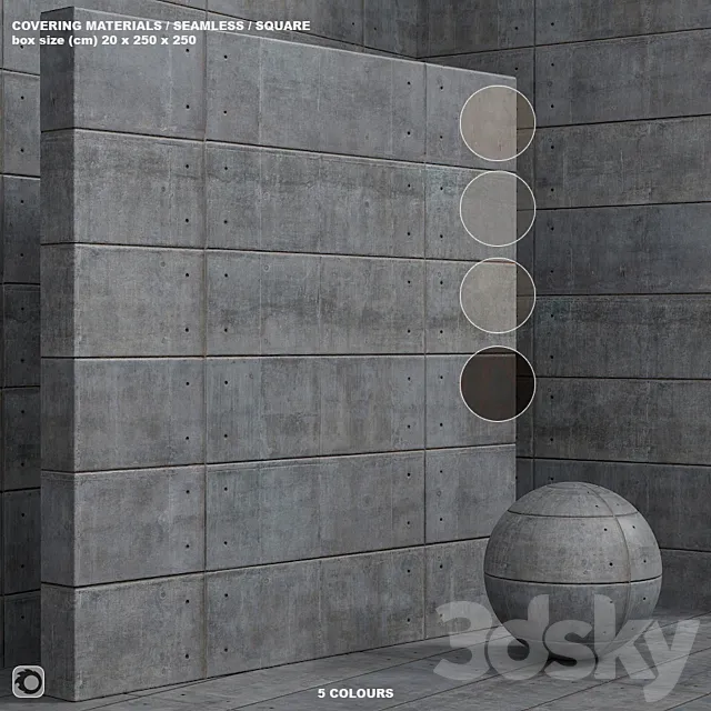 Material (seamless) – plaster concrete panel – set 135 3D Model