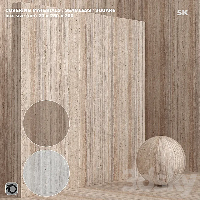 Material (seamless) – stone travertine set 111 3D Model