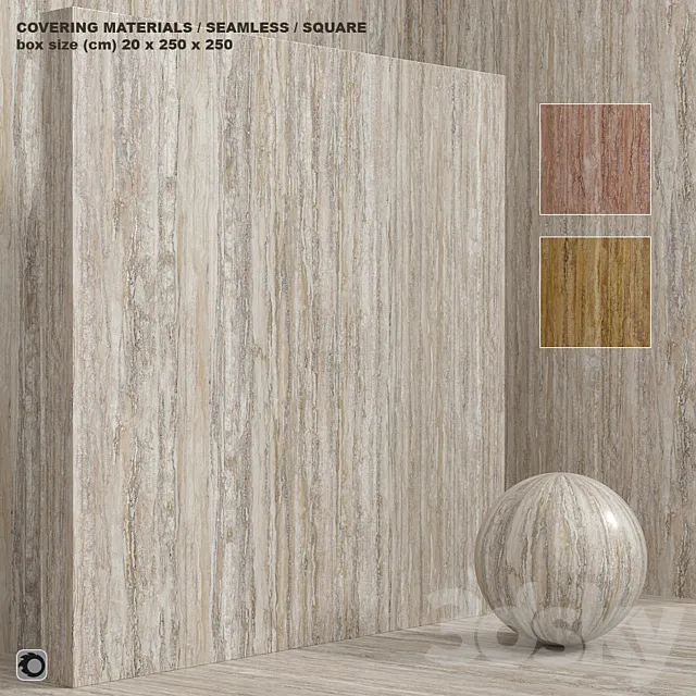 Material (seamless) – stone travertine set 123 3D Model