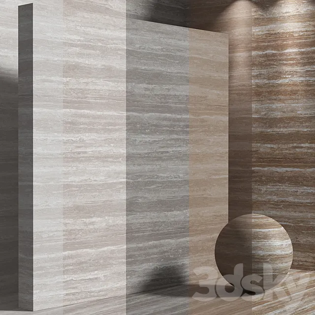 Material (seamless) – travertine stone set 189 3D Model