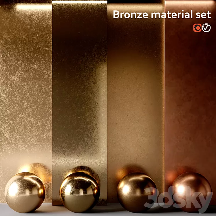 Material set Bronze 3D Model Free Download