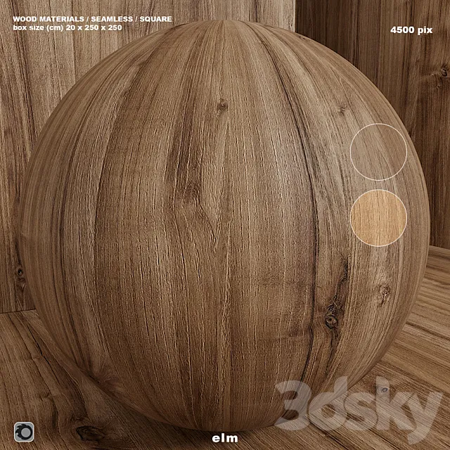 Material wood (seamless) elm – set 118 3D Model