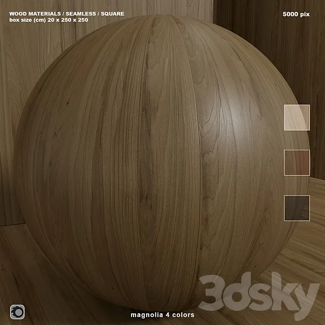 Material wood (seamless) magnolia – set 114 3D Model