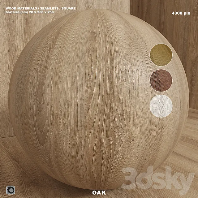 Material wood (seamless) oak – set 119 3D Model