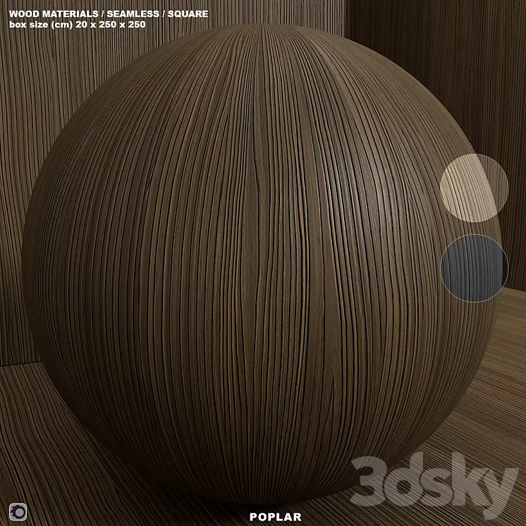 Material wood (seamless) poplar – set 135 3D Model