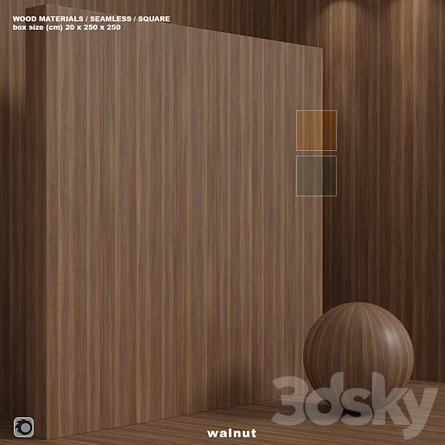 Material wood (seamless) walnut – set 110 3D Model