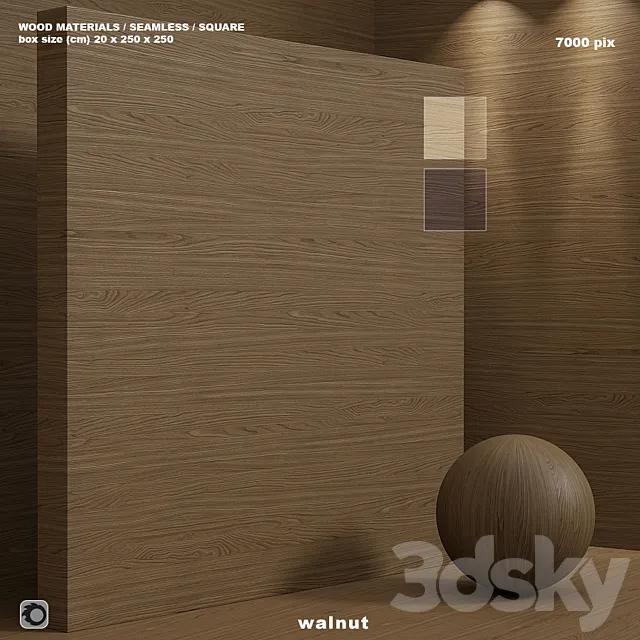 Material wood (seamless) walnut – set 112 3D Model