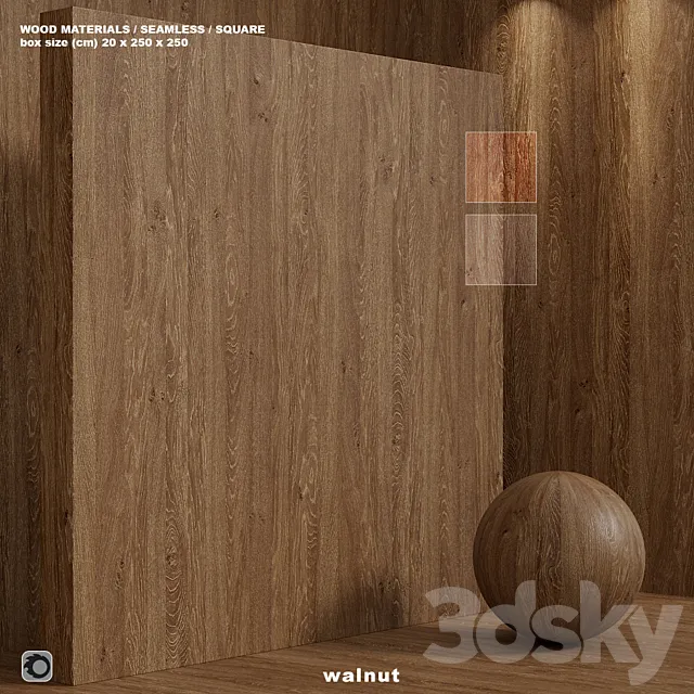 Material wood (seamless) walnut – set 113 3D Model