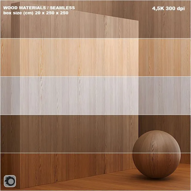 Material wood veneer (seamless) set 2 3D Model