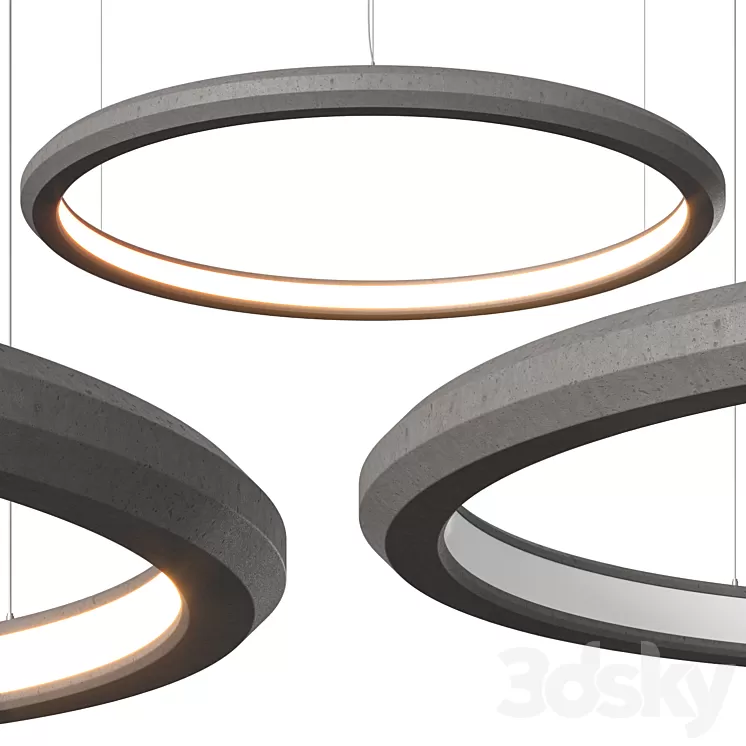 Materica Circle IN Large Concrete Halo Pendant Light 3D Model