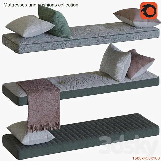 Mattresses and cushions collection # 3 3DModel Mattresses and cushions collection # 3 3DModel