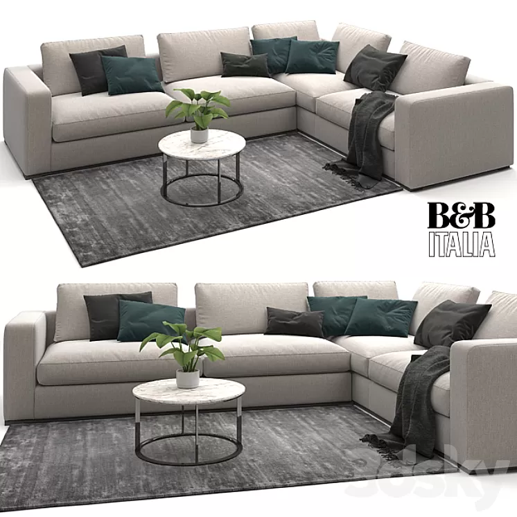 [3DSKY] Maxalto B & B Italia Omnia Sofa 3D Model | NEW UPDATE 2023