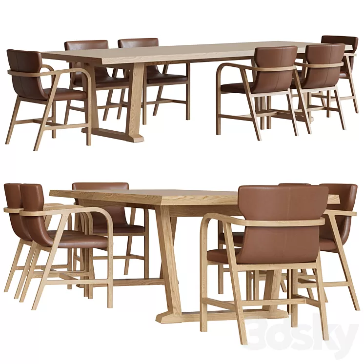 Maxalto Fulgens chair and Intoto table 3D Model