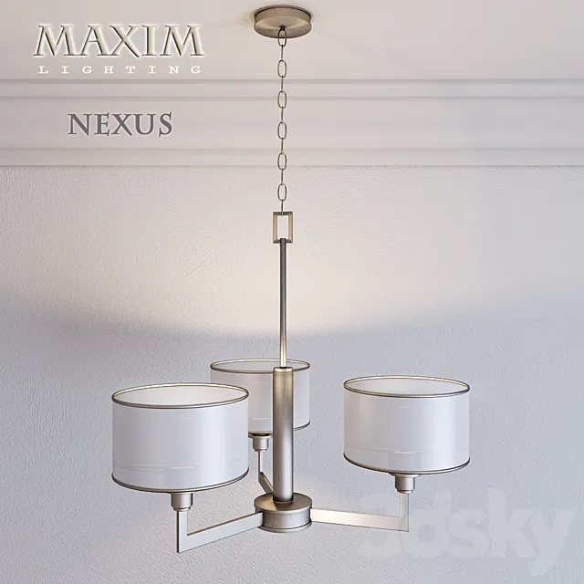 Maxim Lighting Chandelier Nexus 3-Light 3D Model Maxim Lighting Chandelier Nexus 3-Light 3D Model